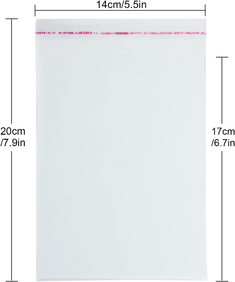 MIVIDE 1000PCS 55x67inch Self Sealing Cellophane Bags Clear Cookie Bags for Packaging Resealable Cellophane Bags Self Adhesive Plastic Sealing Bags for Cookies Bakery Gift Wrapping Candy - Image 2