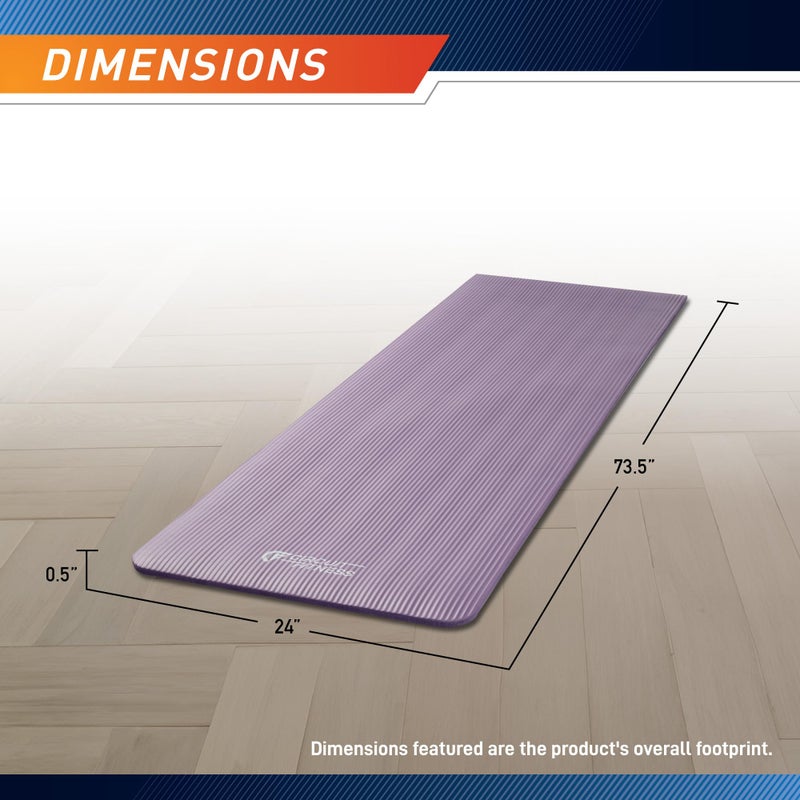Marcy Circuit Fitness by Marcy 1/2-inch (12mm) Extra Thick Multi-Purpose Exercise Yoga Mat with Carrying Strap - Serenity Purple - Image 2