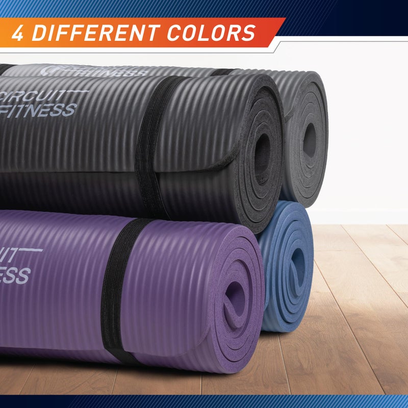 Marcy Circuit Fitness by Marcy 1/2-inch (12mm) Extra Thick Multi-Purpose Exercise Yoga Mat with Carrying Strap - Serenity Purple - Image 3