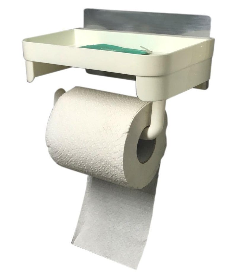 ZONKU INDIA Bathroom Toilet Paper Towel Tissue Box Wall Mounted Dispenser Holder Mobile Phone Storage Rack - Image 1