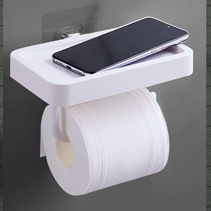 ZONKU INDIA Bathroom Toilet Paper Towel Tissue Box Wall Mounted Dispenser Holder Mobile Phone Storage Rack - Image 2