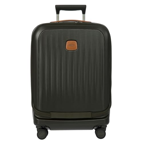 Bric's Brics Taormina UltraLight CarryOn Spinner Airline Approved Expandable Hard Shell Suitcase with TSA Lock AntiTamper Zippers BuiltIn USB Port 21 Inch with Pocket Olive - Image 1