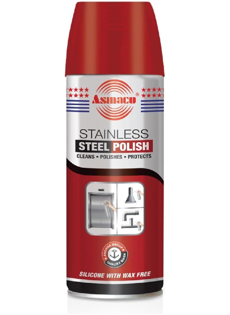 Asmaco Asmaco Stainless Steel Polish- cleans, shines, polishes, and protects steel surfaces, chrome, aluminum and other metal surface- 450ml  - Image 1