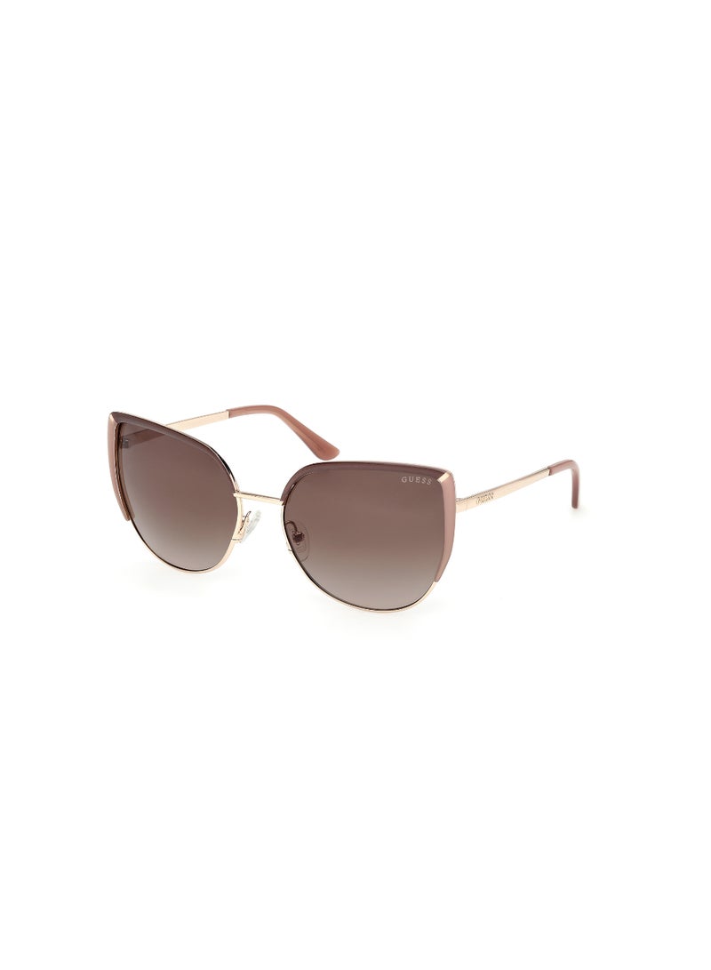GUESS FULL RIM FEMALE CAT EYE GOLD METAL SUNGLASSES - Image 1