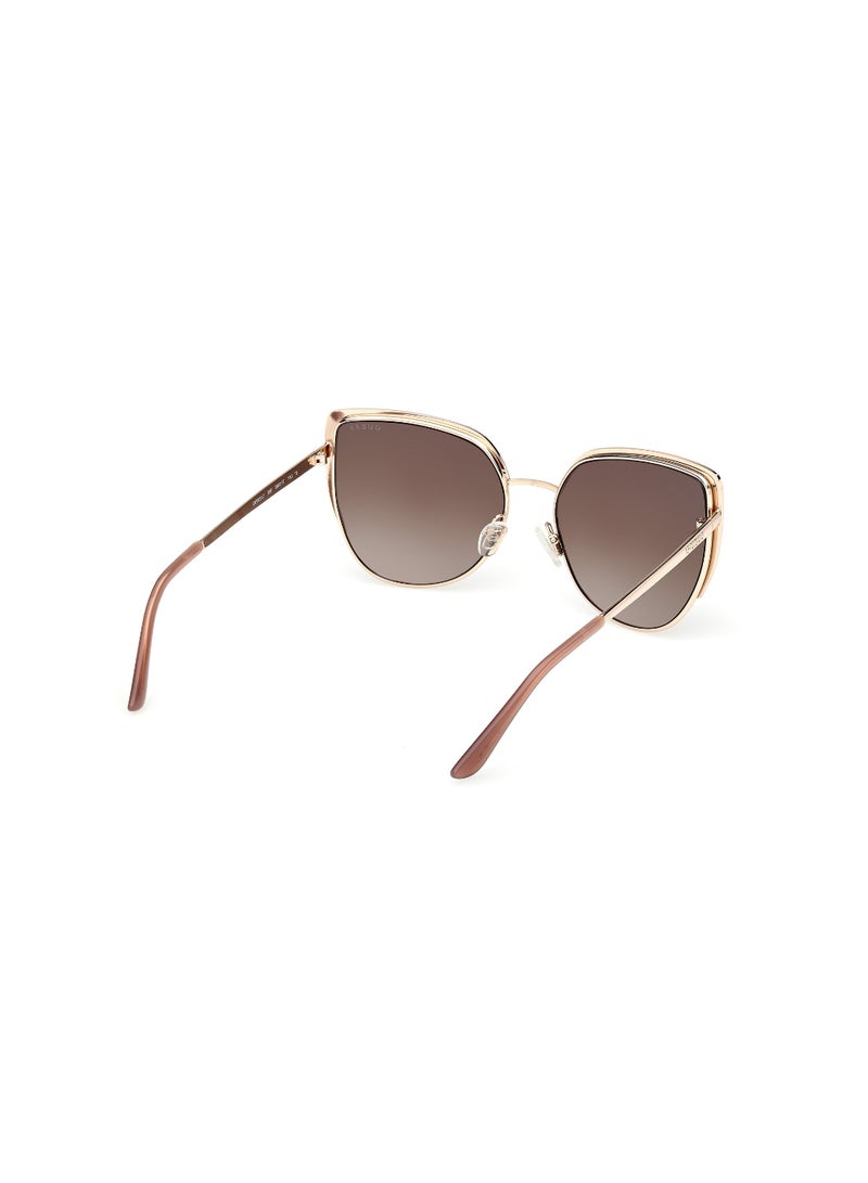 GUESS FULL RIM FEMALE CAT EYE GOLD METAL SUNGLASSES - Image 5