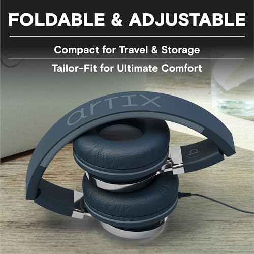 ARTIX CL750 Wired Foldable Headphones for Students & Professionals | On Ear Noise Isolating Headset with Mic for Calls & Entertainment (Graphite, USB Type C) - Image 4