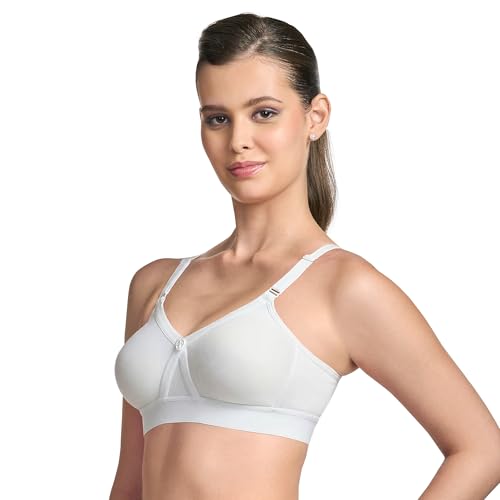 TRYLO Women's Non-Wired Bra (ALPA_White_46E) - Image 3
