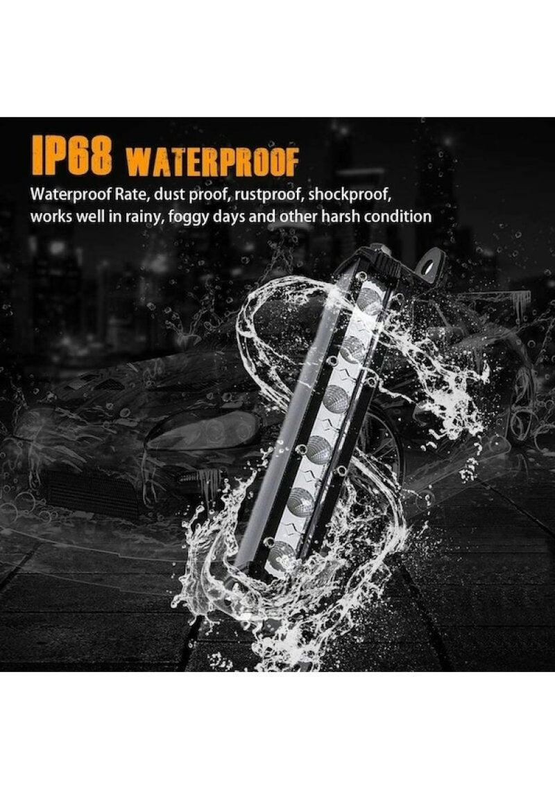 Explosive car led work light ultra-thin 18w6 light small single row long off-road vehicle black - Image 5