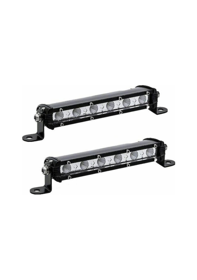 Explosive car led work light ultra-thin 18w6 light small single row long off-road vehicle black - Image 1