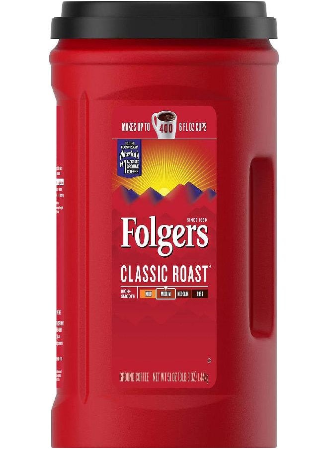 Folgers Folgers Coffee, Classic(Medium) Roast, 51 Ounce, Red  - Image 1