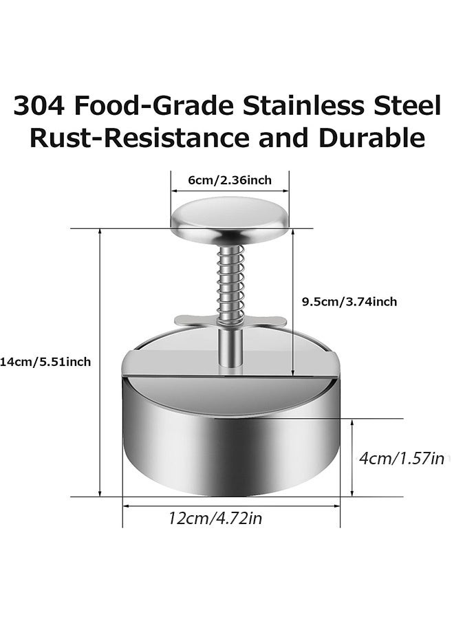 Burger Press, Stainless Steel Adjustable Hamburger Meat Press, Non Stick Patty Making molds are Suitable for Beef, Vegetables, Burgers and Cooking,BPA Free - Ideal for BBQ, Silver - Image 2