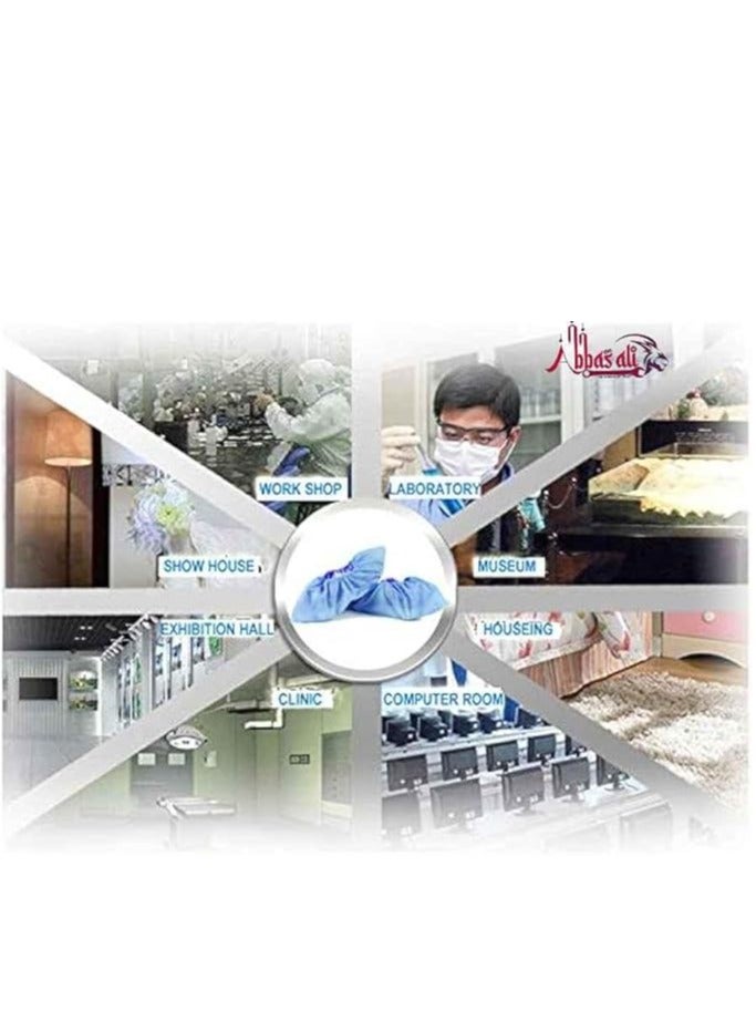 ABBASALI Disposable Shoes Covers & Head Cover,FACE Mask for Indoors and Outdoors Waterproof, Dust Proof,Non-Toxic,Stretchable Fit for Food Service,Kitchen,Tanning,Tattoo,Spa,Salon Pack of 100 Pc Each - Image 4