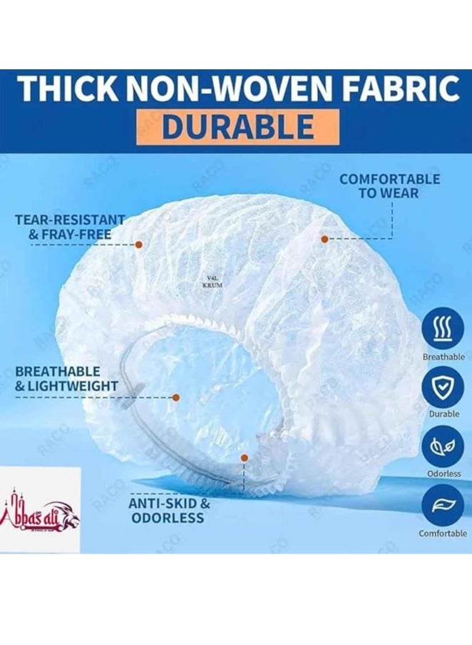 ABBASALI Disposable Shoes Covers & Head Cover,FACE Mask for Indoors and Outdoors Waterproof, Dust Proof,Non-Toxic,Stretchable Fit for Food Service,Kitchen,Tanning,Tattoo,Spa,Salon Pack of 100 Pc Each - Image 3