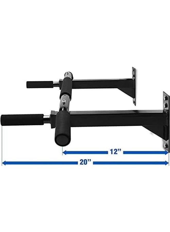 Marshal Fitness Wall Mounted Pull Up Bar, Strength Training Pull-UP Bars, Heavy Duty Chin Up Bar Wall Mount with Exercise Bands, 8 Hole Design for Home Gym Indoor Workout/Home Gym, Max Weight 400 LBS - Image 4