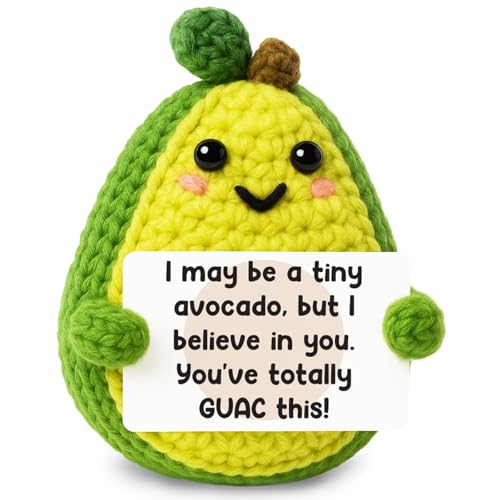 GiftMark Positive Emotional Avocado Easter Basket Essentials Stuffers Gift for Teen Girls Boys Mini Cheer Up Crochet Brithday Gifts for Mother Graduation Teacher Appreciation Cute Decor - Image 1