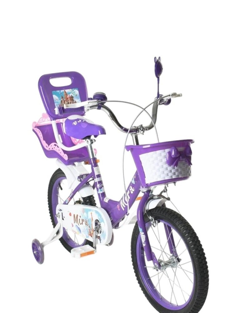 Mira Girls Bike - 12 Inch with Training Wheels and Front Basket