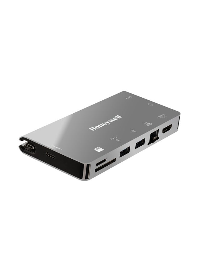 Honeywell 8-in-1 Type C Ultra Dock With 4K HDMI, VGA, RJ45 Ethernet, 2xUSB 3.0 And Type C 3.0 Port, SD And Micro SD Slot, Compatible With Laptop, PC, Dell, HP Macbook Grey - Image 1