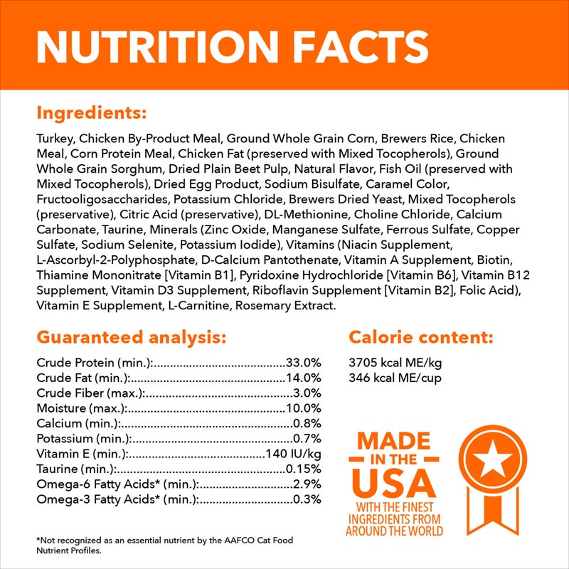 IAMS Proactive Health Adult Sensitive Digestion & Skin Dry Cat Food with Turkey, 13 lb. Bag - Image 5