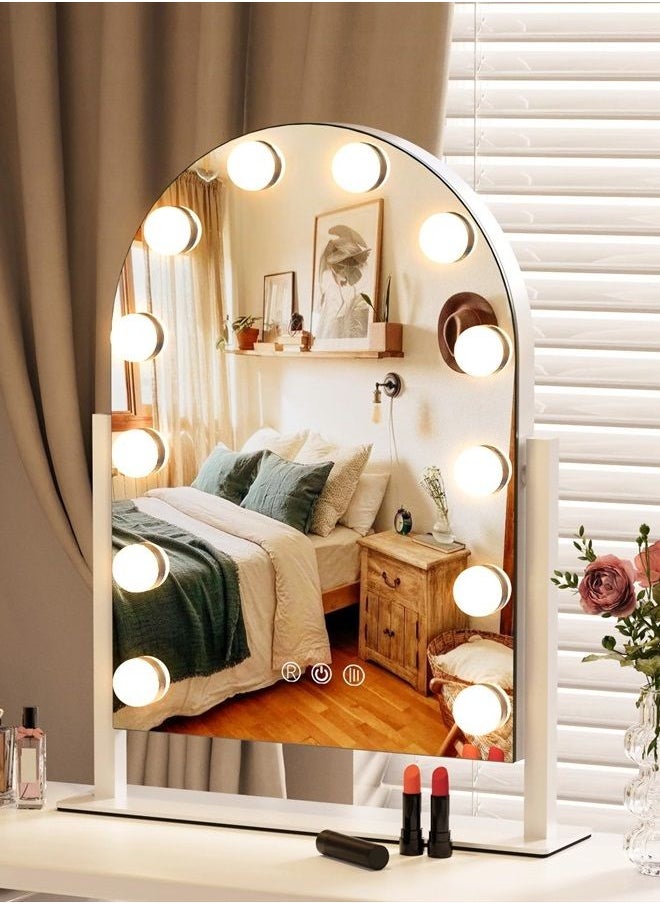 ZL ZELing - Hollywood Vanity Mirror with Lights,Makeup Arched Mirror with Smart Touch Control,3 Color Modes, Dimmable Light,360° Rotation. - Image 1