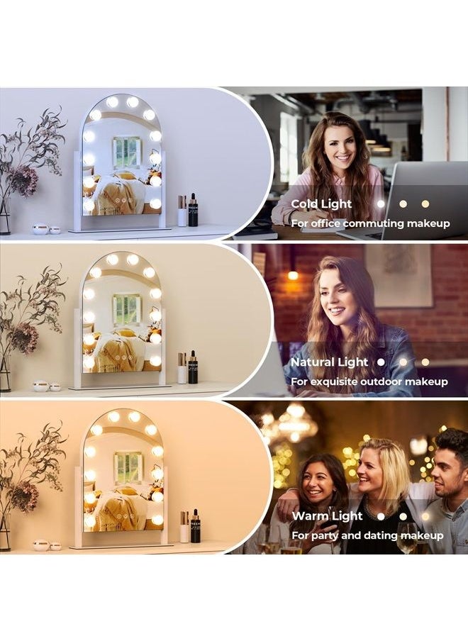 ZL ZELing - Hollywood Vanity Mirror with Lights,Makeup Arched Mirror with Smart Touch Control,3 Color Modes, Dimmable Light,360° Rotation. - Image 1