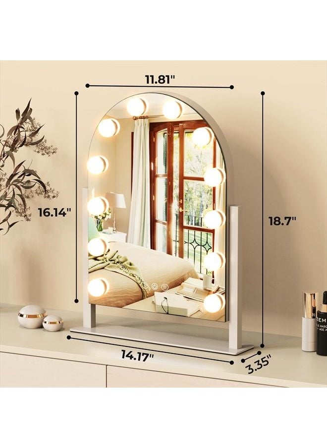 ZL ZELing - Hollywood Vanity Mirror with Lights,Makeup Arched Mirror with Smart Touch Control,3 Color Modes, Dimmable Light,360° Rotation. - Image 1