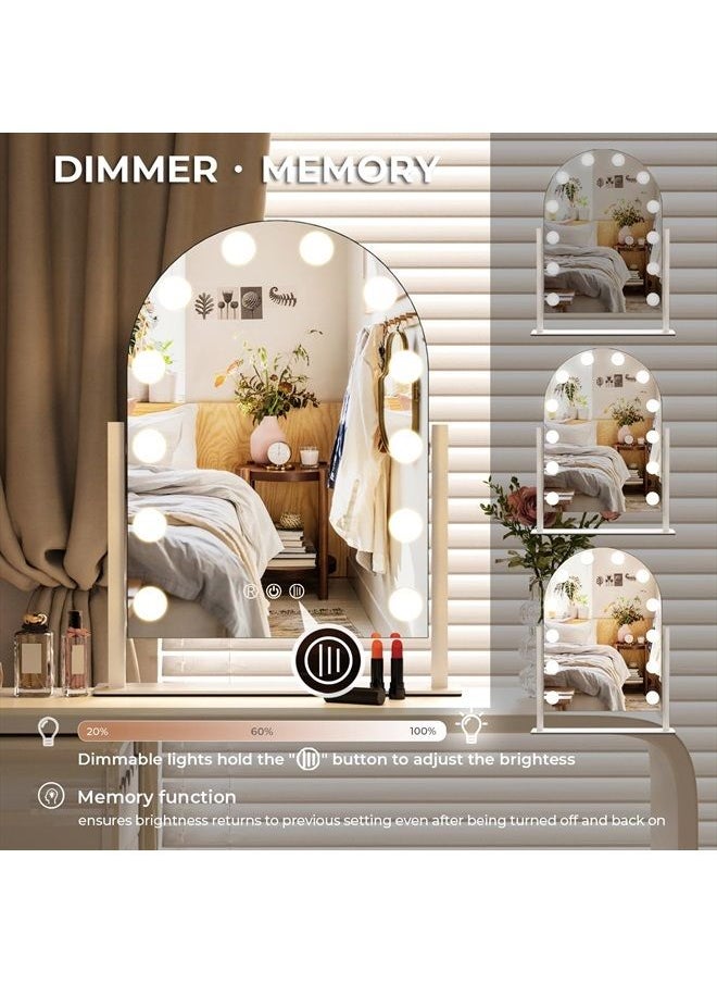 ZL ZELing - Hollywood Vanity Mirror with Lights,Makeup Arched Mirror with Smart Touch Control,3 Color Modes, Dimmable Light,360° Rotation. - Image 1
