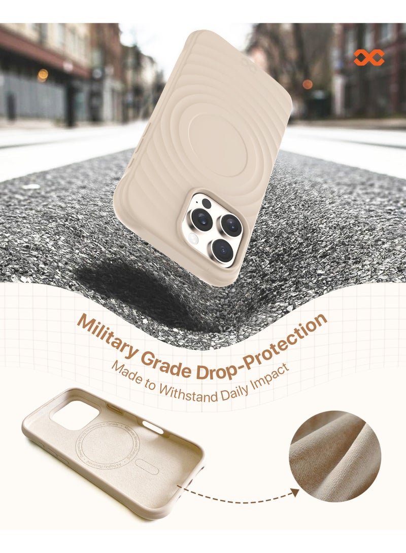 INFINYTY iPhone 16 Pro Ripple Silicone Case- Quiver (Desert Titanium), MagSafe Compatible, Mil. Grade Drop-Tested, Ultra-Soft Lining, Shockproof & Anti-Scratch, Slim Ripple Grip Design - Image 2