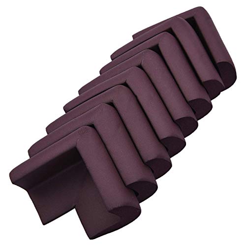 KitschKitsch® 8pcs Baby Safety Foam Corner Protector 90 Degrees for Sharp Corners of Tables Dressers Drawers Cupboard Cabinet Fridge (Brown) - Image 1