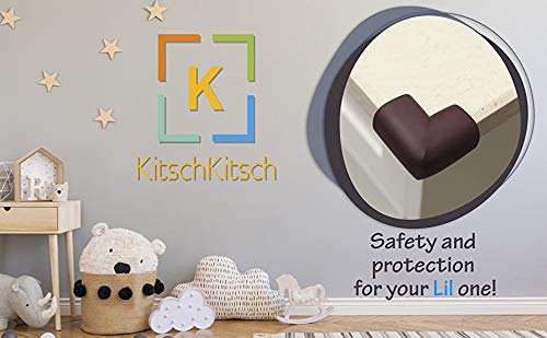 KitschKitsch® 8pcs Baby Safety Foam Corner Protector 90 Degrees for Sharp Corners of Tables Dressers Drawers Cupboard Cabinet Fridge (Brown) - Image 5