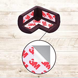 KitschKitsch® 8pcs Baby Safety Foam Corner Protector 90 Degrees for Sharp Corners of Tables Dressers Drawers Cupboard Cabinet Fridge (Brown) - Image 2