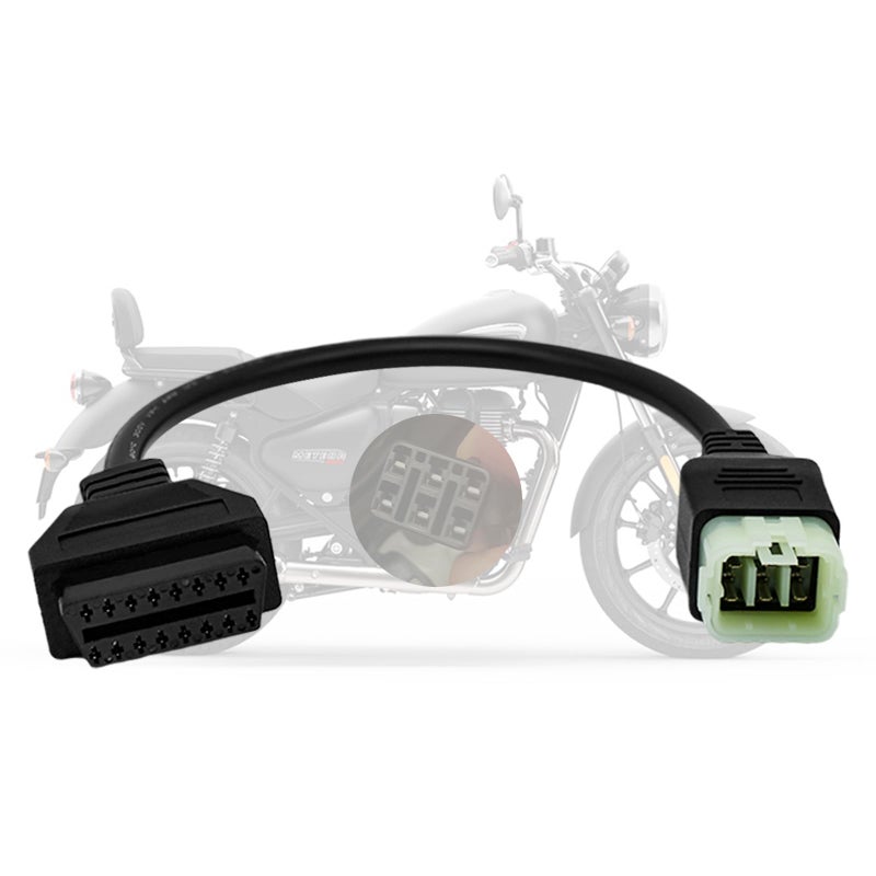 AMHTDOL Obd2 Adapter for Royal Enfield Motorcycle 6 Pin to 16 Pin OBD Diagnostic CableFit for Interceptor 650Continental GT 650535 Bike CAN BusWork with Elm327 Obdii Code Reader