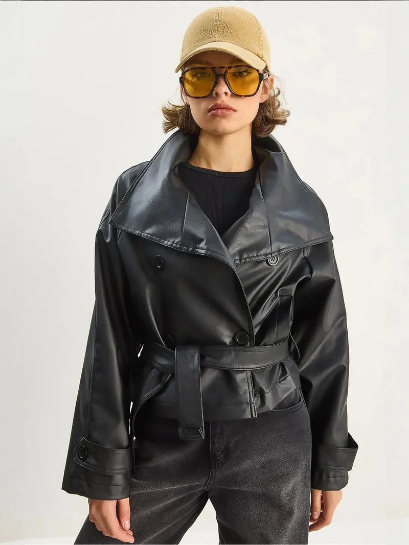 بيانكو لوتشي جاكيت جلد صناعي واسع من لوتشي بأزرار