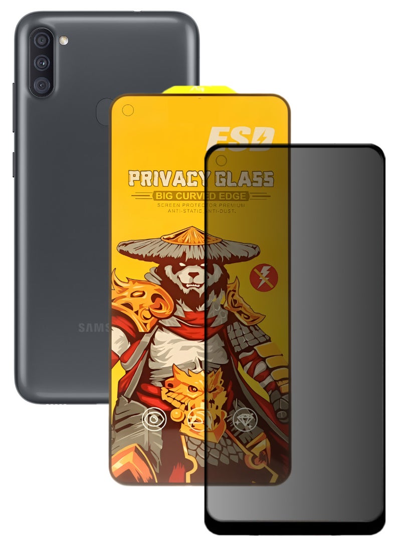 ESD Tempered Dustproof Privacy Glass Screen Protector Compatible For Samsung Galaxy A11 - Image 1