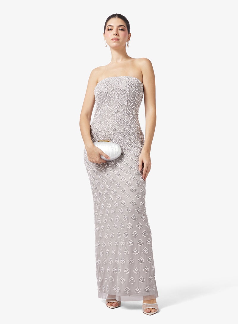 Namshi x Bandeau Beaded Embellished Gown - Image 4