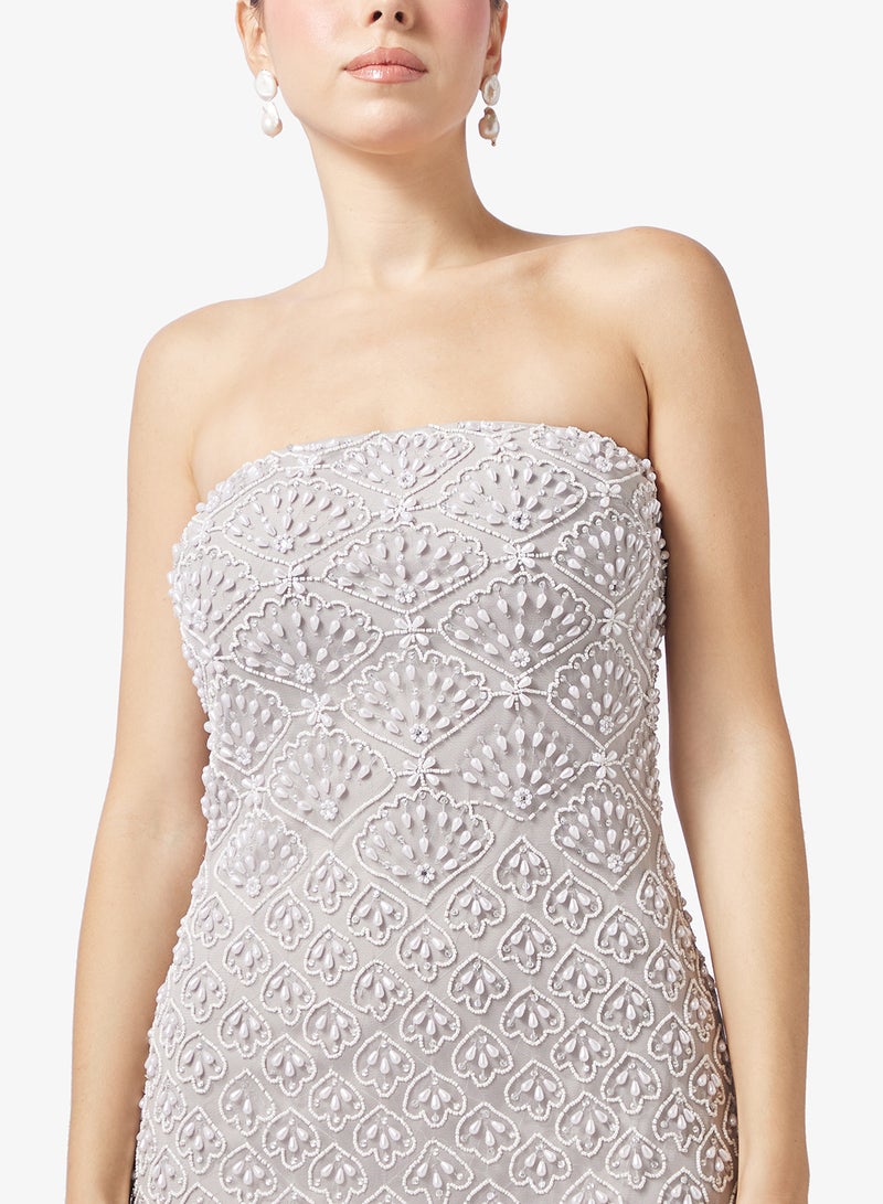 Namshi x Bandeau Beaded Embellished Gown - Image 3