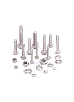 Glarks Glarks 665Pcs M3 M4 M5 M6 Stainless Steel Flat Hex Head Screws Bolts Nuts and Flat Gasket Spring Washers Assortment Set  - Image 5