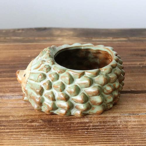 EatingBiting Retro Hedgehog Succulent Flower Pot Vase Handmade Ceramic Planter Garden Home Desktop Decor Planter Flower Pot Pot Small Animal Flower Pot Planter for Home Office Desk Mini Ornament - Image 5