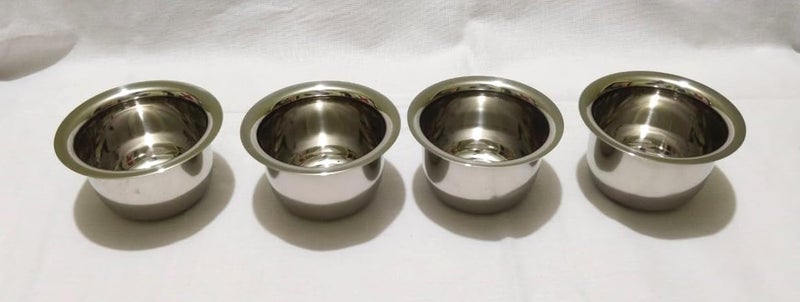 GS KITCHENWARE وعاء ستانلس ستيل GS مجموعة وعاء ستيل 10 سم مجموعة من 4 200 مل فضي - Image 2