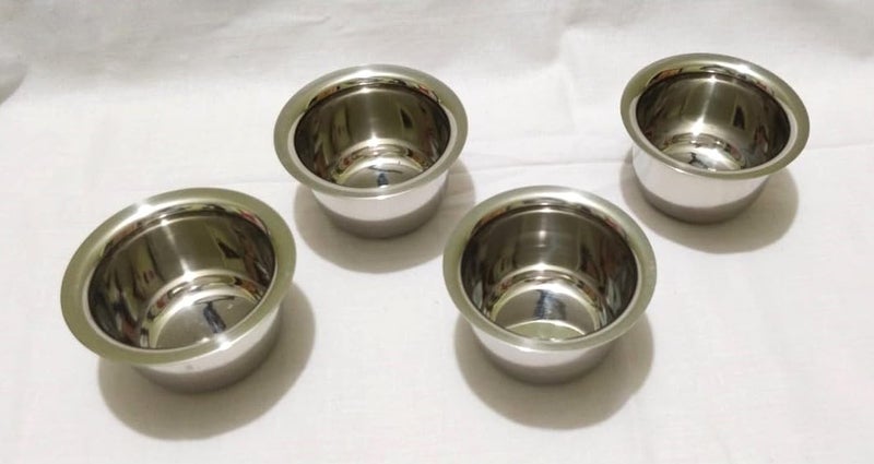 GS KITCHENWARE وعاء ستانلس ستيل GS مجموعة وعاء ستيل 10 سم مجموعة من 4 200 مل فضي - Image 3