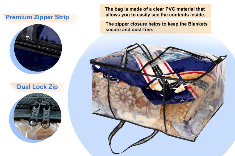 The Furnishing Tree The Furnishing Tree Blanket BagStorage BagQuilt Bag Large Size Transparent Polyvinyl_Chloride Pack Of 1 332 Centimeters Clear - Image 5