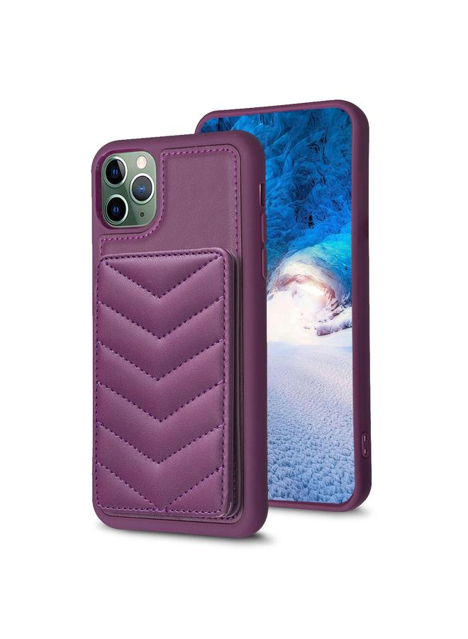 Zaboon Case For iPhone 11 Pro Max BF26 Wave Pattern Card Bag Holder Phone Case - Image 1