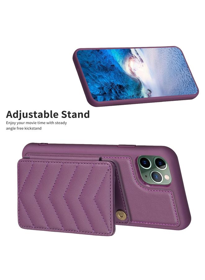 Zaboon Case For iPhone 11 Pro Max BF26 Wave Pattern Card Bag Holder Phone Case - Image 5