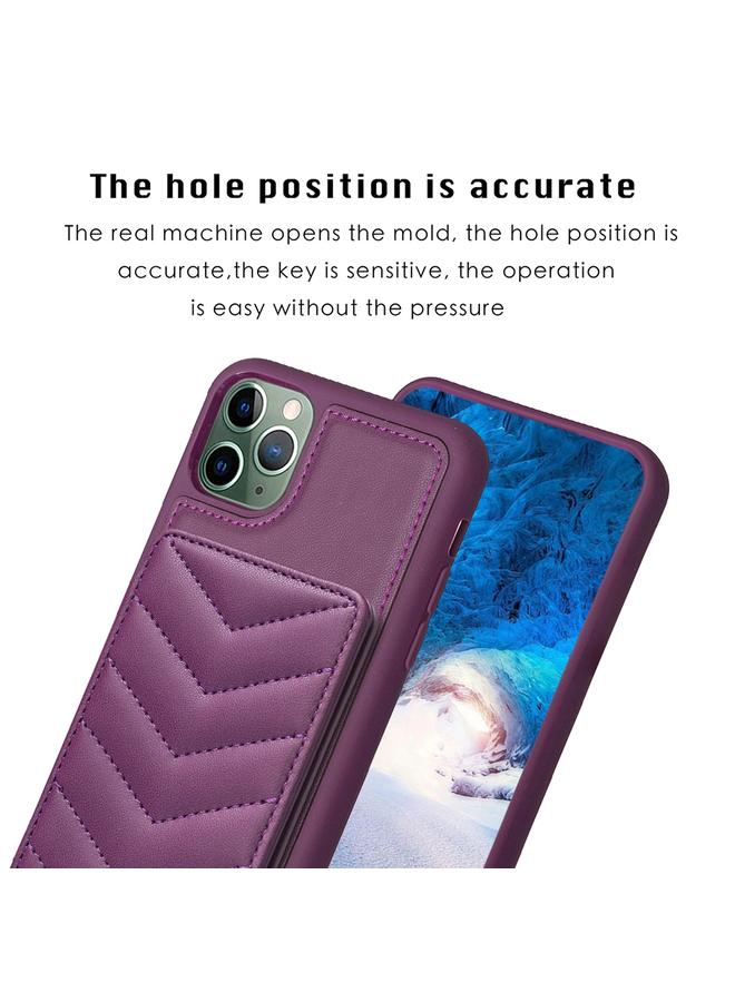 Zaboon Case For iPhone 11 Pro Max BF26 Wave Pattern Card Bag Holder Phone Case - Image 3