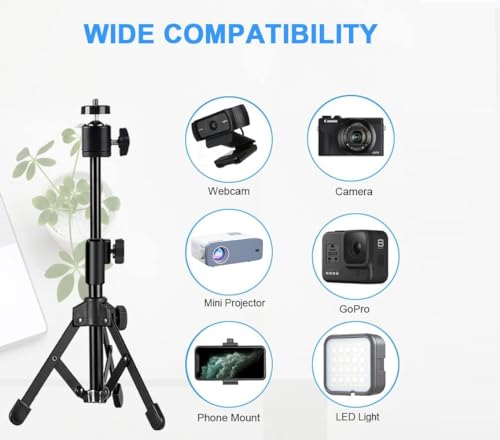 AceTaken Desktop Webcam Tripod Stand, Portable Webcam Mount Holder with Magnet Mount and 1/4 Thread Compatible with Logitech Webcam MX Brio 4K,C920,StreamCam,C930,C922,C925e,C615,Brio 500 300 100 Webcams (1) - Image 5