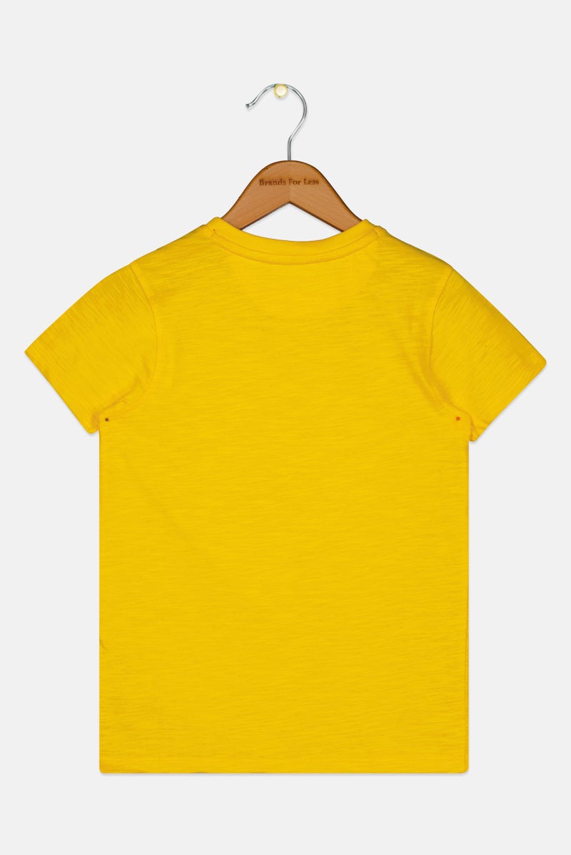 Hamleys تي شيرت قصير الأكمام بطباعة جرافيك للأولاد، أصفر - Image 3