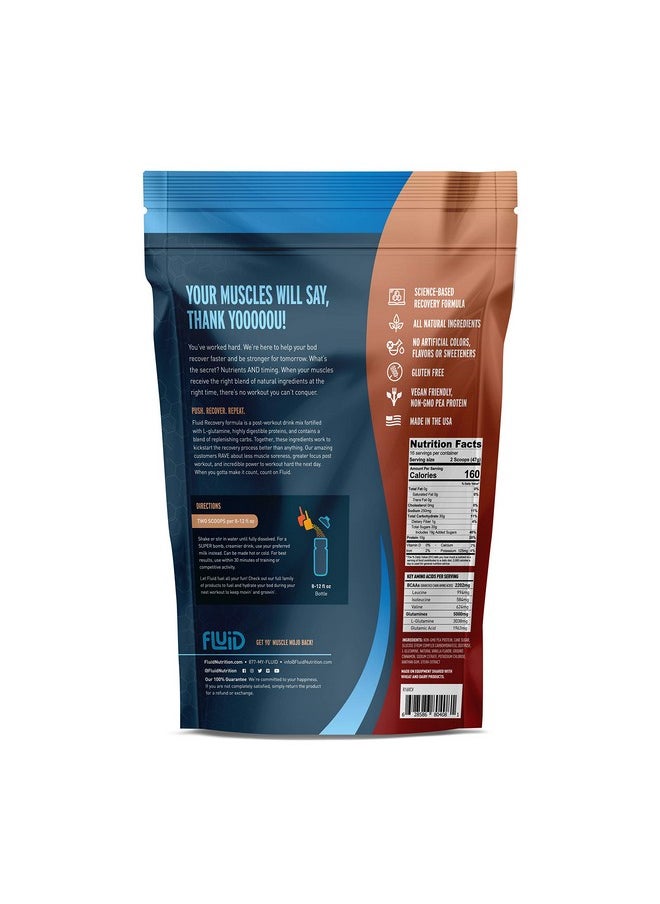 Fluid - Recovery, Post-Workout Drink Mix, Pea Protein, L-Glutamine, Carbs, All Natural Ingredients, Gluten-Free, Lactose-Free (Cinnamon Vanilla (Vegan)) - Image 1