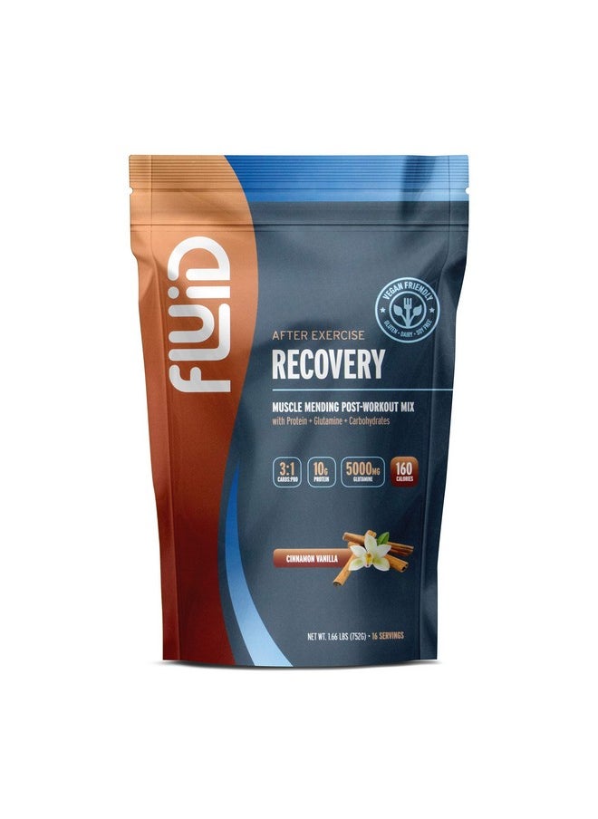 Fluid - Recovery, Post-Workout Drink Mix, Pea Protein, L-Glutamine, Carbs, All Natural Ingredients, Gluten-Free, Lactose-Free (Cinnamon Vanilla (Vegan)) - Image 1