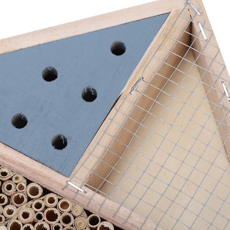 klarako Bee House,Natural Wooden Bee Hive Nests Box,Wood Bug Bee Room Hotel Shelter Home,Attracts Peaceful Bee Pollinators to Enhance Your Garden's Productivity - Image 3
