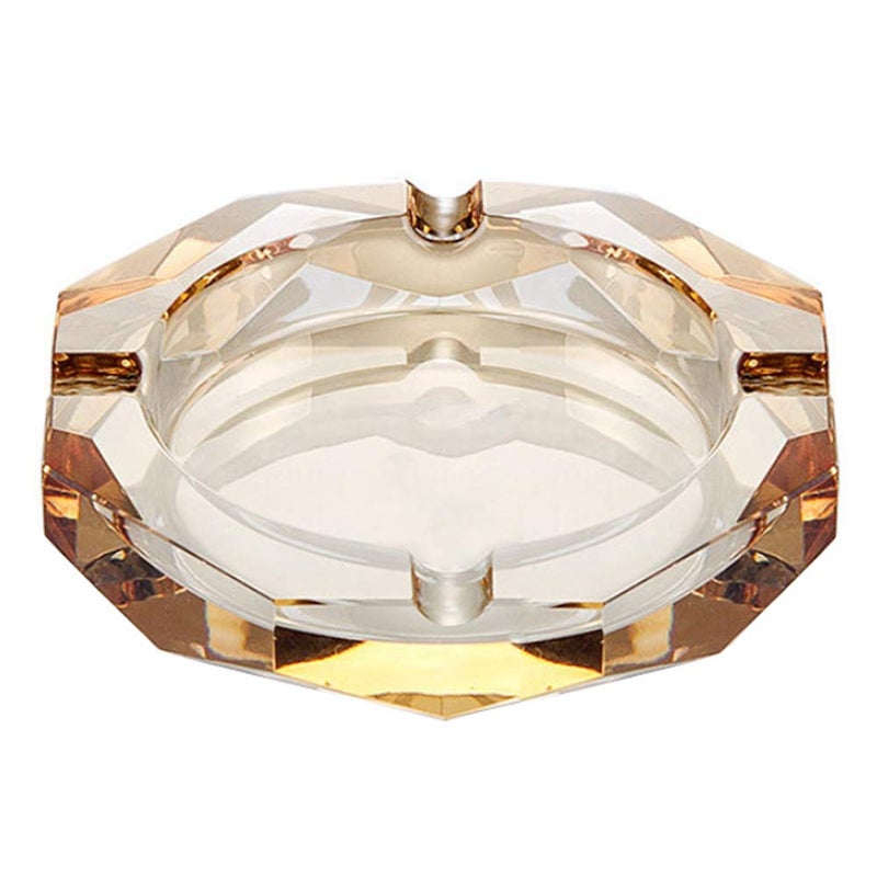 Crystal Glass Ashtray Octagon Ash tray Cigar Cigarettes Ashtray Holder Office Home Desktop Tabletop DecorationCrystal Gold