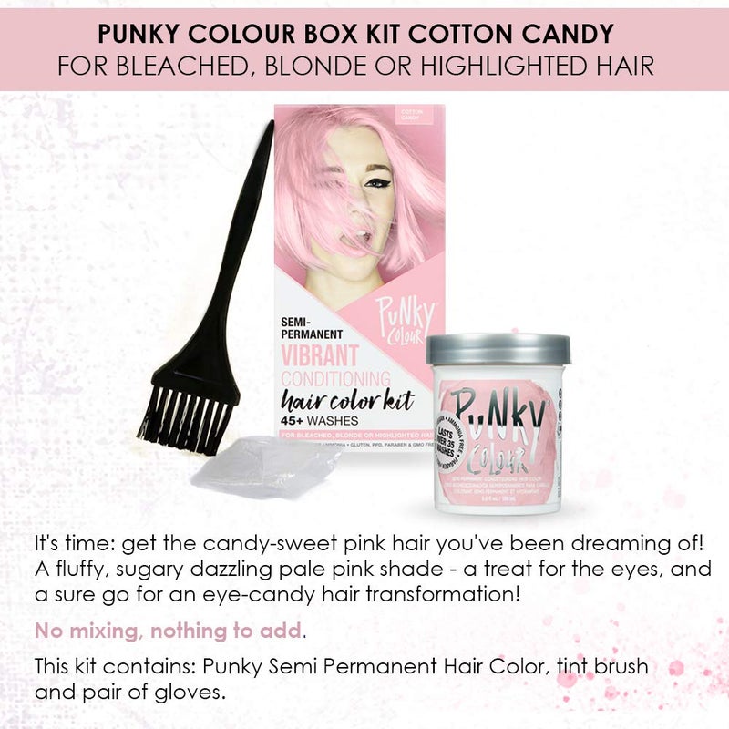 Punky Colour Box Kit Cotton Candy Semi Permanent Hair Color - Vegan, Cruelty-Free Conditioning Hair Dye, Lasts Up to 35 Washes - Image 3